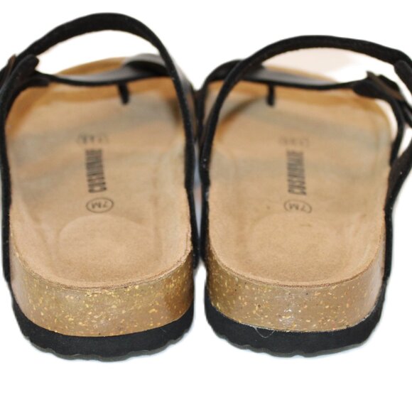 Cushionaire Luna Leather Sandals Cork Footbed Rubber Sole Size 7M - Picture 6 of 7
